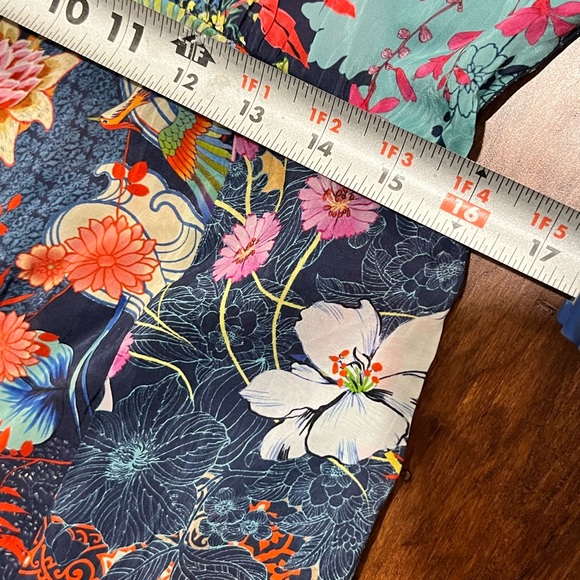 Johnny Was Maxi Floral Dress Button Front Blue Asian Print Small NWOT $328- - Picture 8 of 15